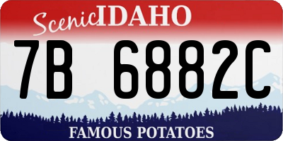 ID license plate 7B6882C