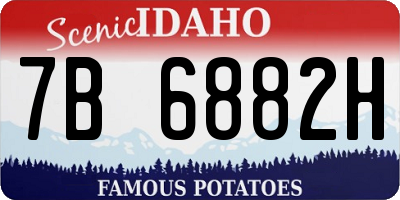 ID license plate 7B6882H
