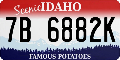 ID license plate 7B6882K