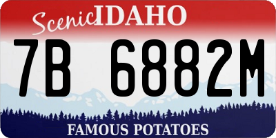 ID license plate 7B6882M