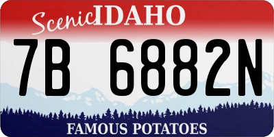 ID license plate 7B6882N