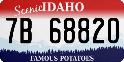 ID license plate 7B6882O