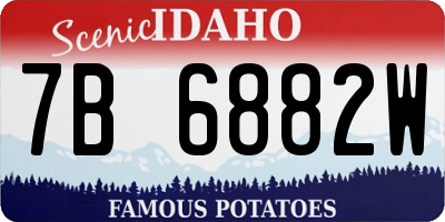 ID license plate 7B6882W