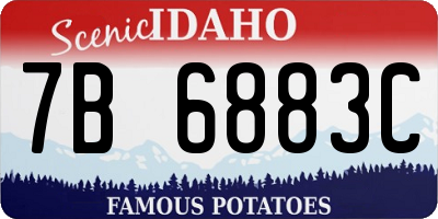 ID license plate 7B6883C