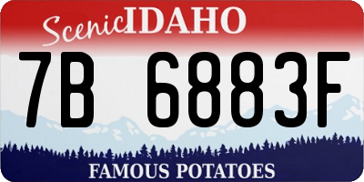ID license plate 7B6883F