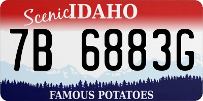 ID license plate 7B6883G