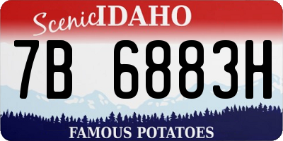 ID license plate 7B6883H