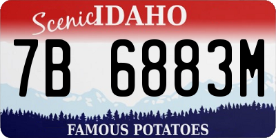 ID license plate 7B6883M