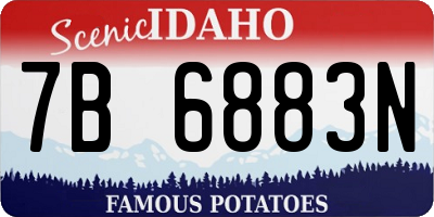 ID license plate 7B6883N