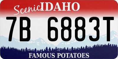 ID license plate 7B6883T