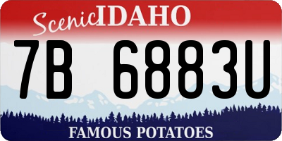 ID license plate 7B6883U