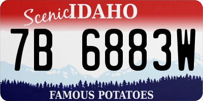 ID license plate 7B6883W