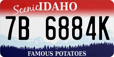 ID license plate 7B6884K