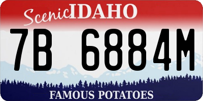 ID license plate 7B6884M