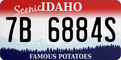 ID license plate 7B6884S