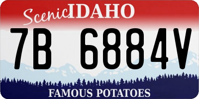 ID license plate 7B6884V