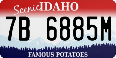 ID license plate 7B6885M