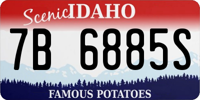 ID license plate 7B6885S