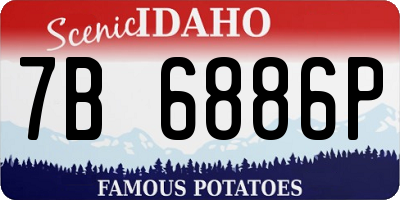 ID license plate 7B6886P