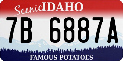 ID license plate 7B6887A