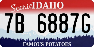 ID license plate 7B6887G