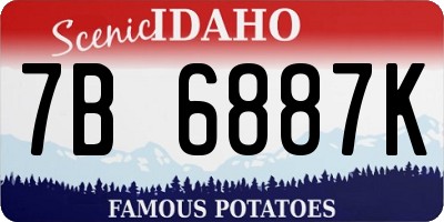 ID license plate 7B6887K