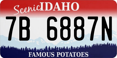 ID license plate 7B6887N