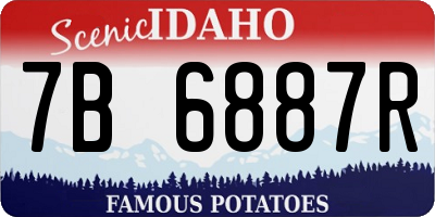 ID license plate 7B6887R