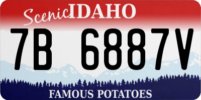 ID license plate 7B6887V