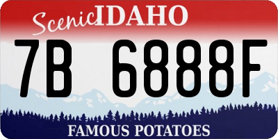 ID license plate 7B6888F