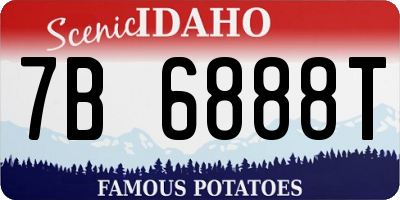 ID license plate 7B6888T