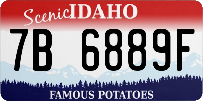 ID license plate 7B6889F