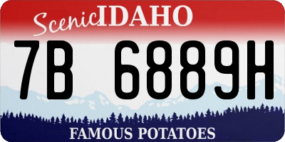 ID license plate 7B6889H