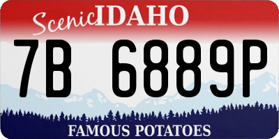ID license plate 7B6889P