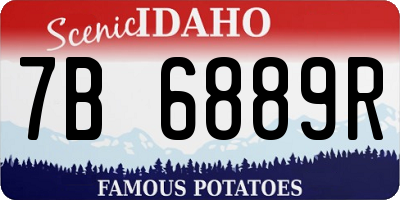 ID license plate 7B6889R