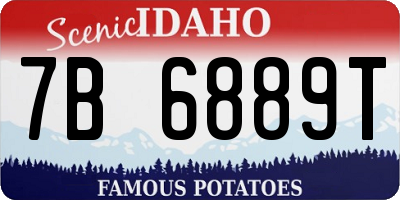ID license plate 7B6889T