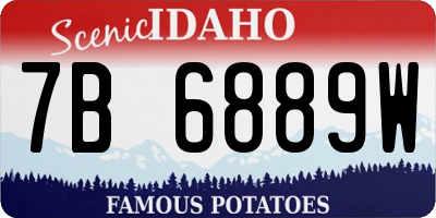 ID license plate 7B6889W