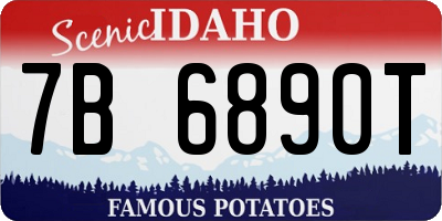 ID license plate 7B6890T