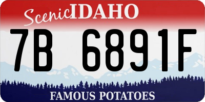 ID license plate 7B6891F