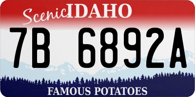 ID license plate 7B6892A