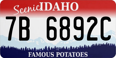 ID license plate 7B6892C