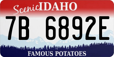 ID license plate 7B6892E