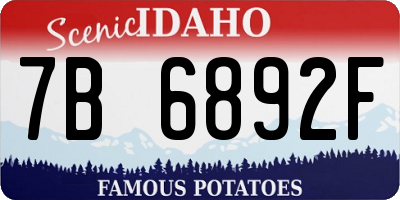ID license plate 7B6892F
