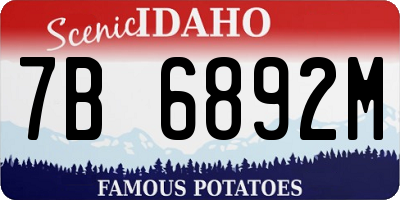 ID license plate 7B6892M