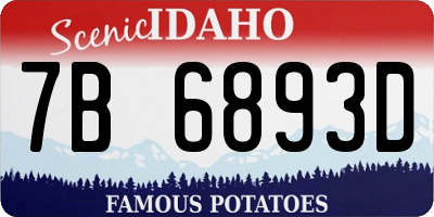 ID license plate 7B6893D