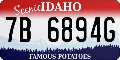 ID license plate 7B6894G
