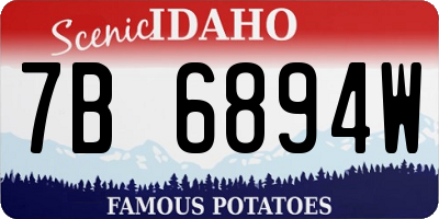 ID license plate 7B6894W