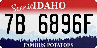 ID license plate 7B6896F