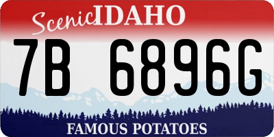 ID license plate 7B6896G