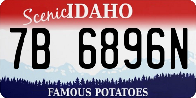 ID license plate 7B6896N